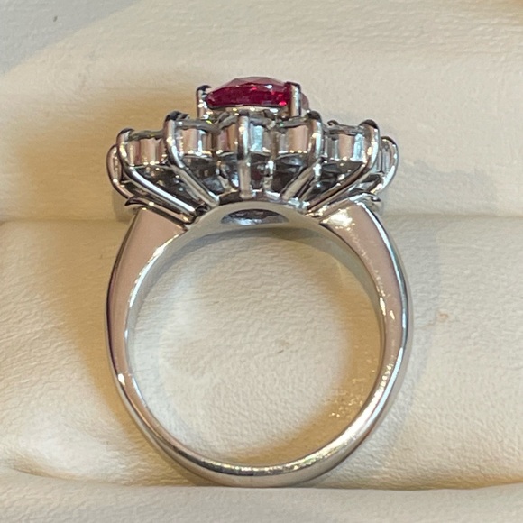 Estate Ruby Diamond Ring - Picture 4 of 5